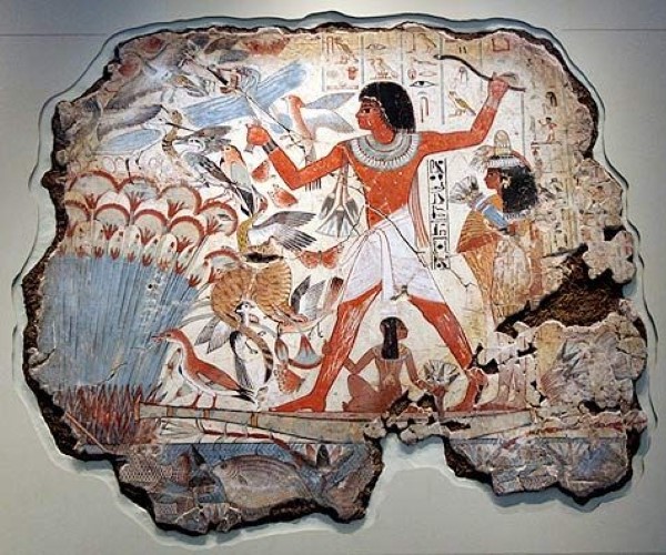 Hunting Birds in the Tomb of Nebamun. 18th Dynasty (c.1350 BC), Thebes, Egypt. British Museum.