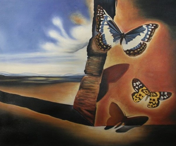 Landscape with butterflies, 1956, Salvador Dali